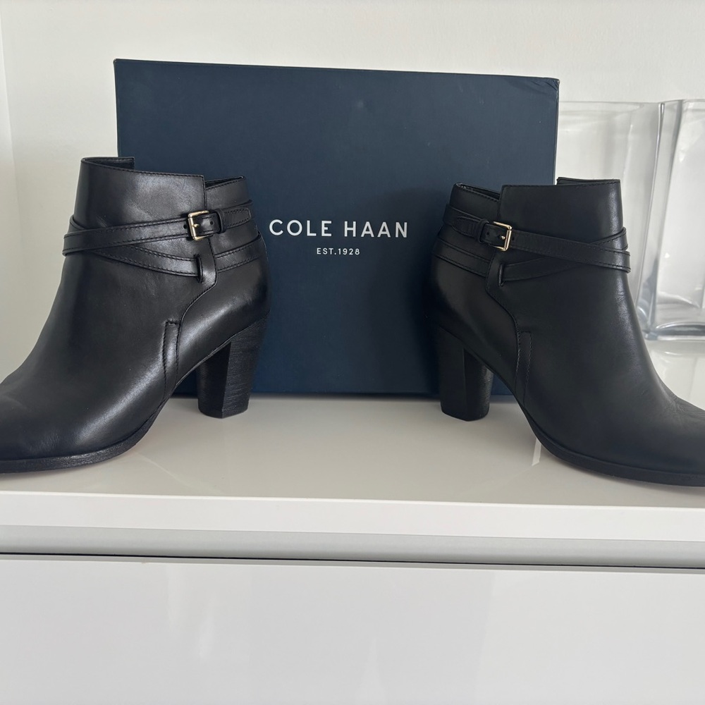 Cole Haan Hayes Belt Bootie Leather Boots Original Box Included Boots